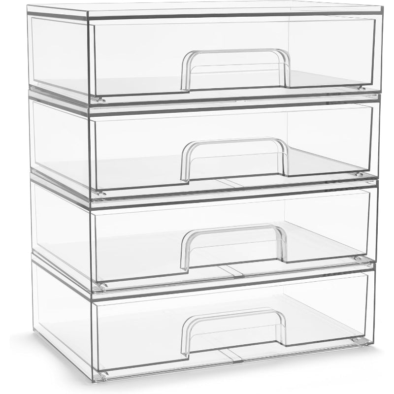 4 Pack Stackable Drawers