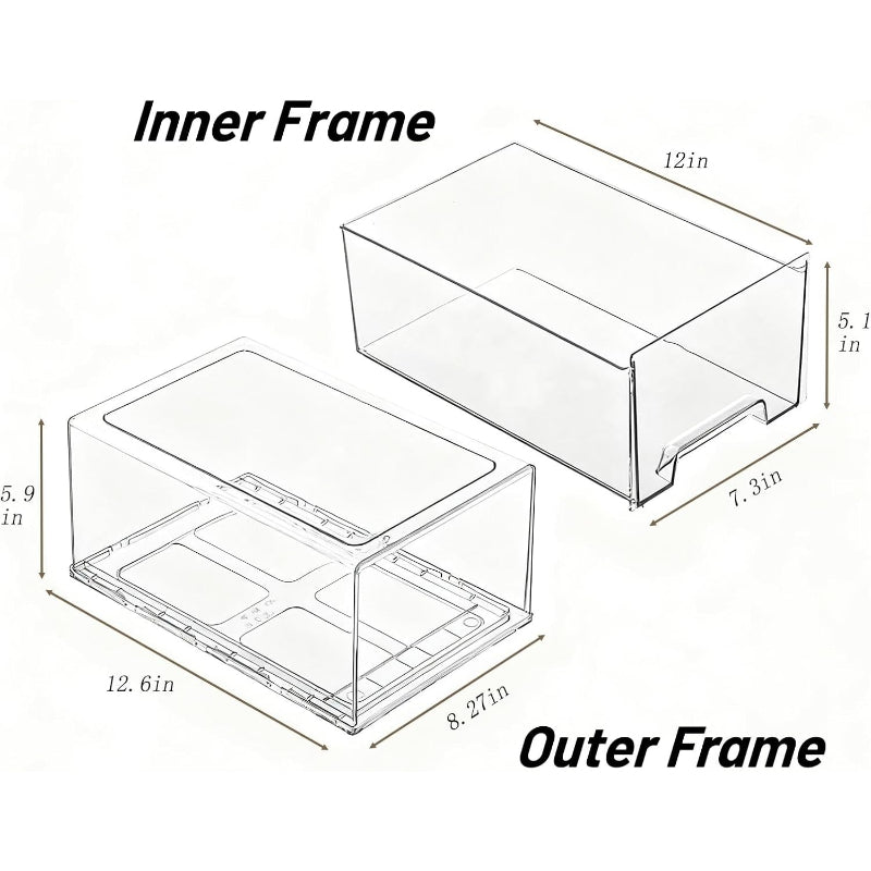 Clear Stackable Storage Drawers 2 Pack XL