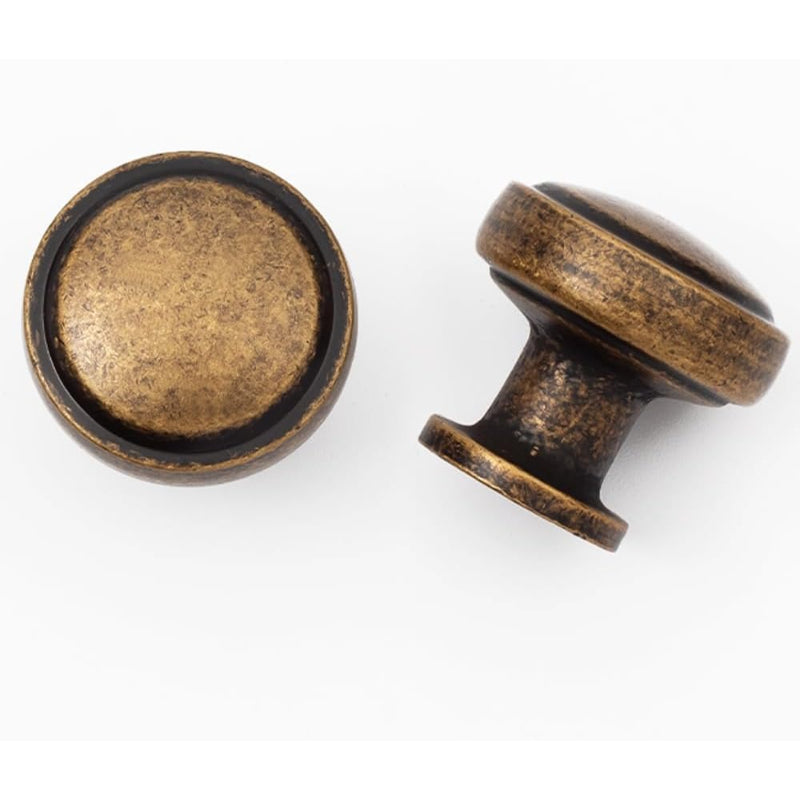 Brass Round Cabinet Knobs 30 Pack