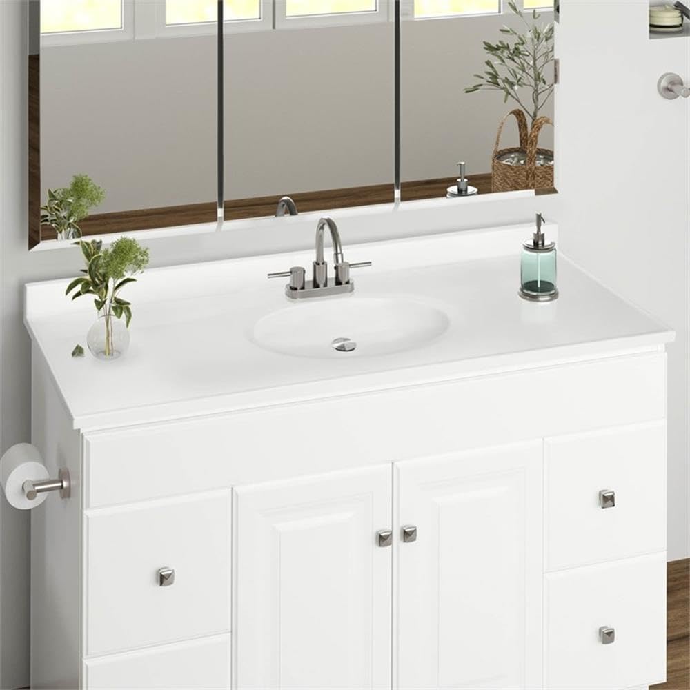 49" White Marble Vanity Top
