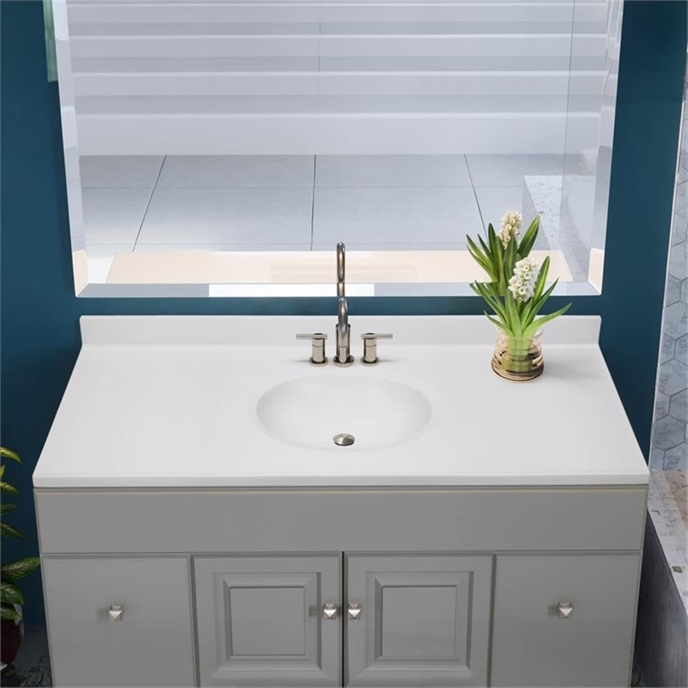 49" White Marble Vanity Top