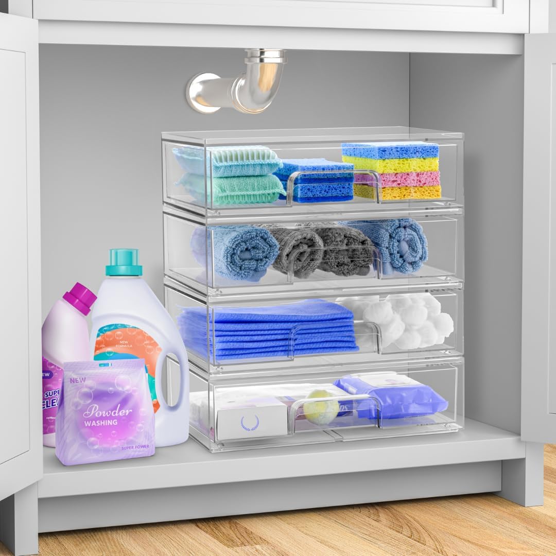 4 Pack Stackable Drawers