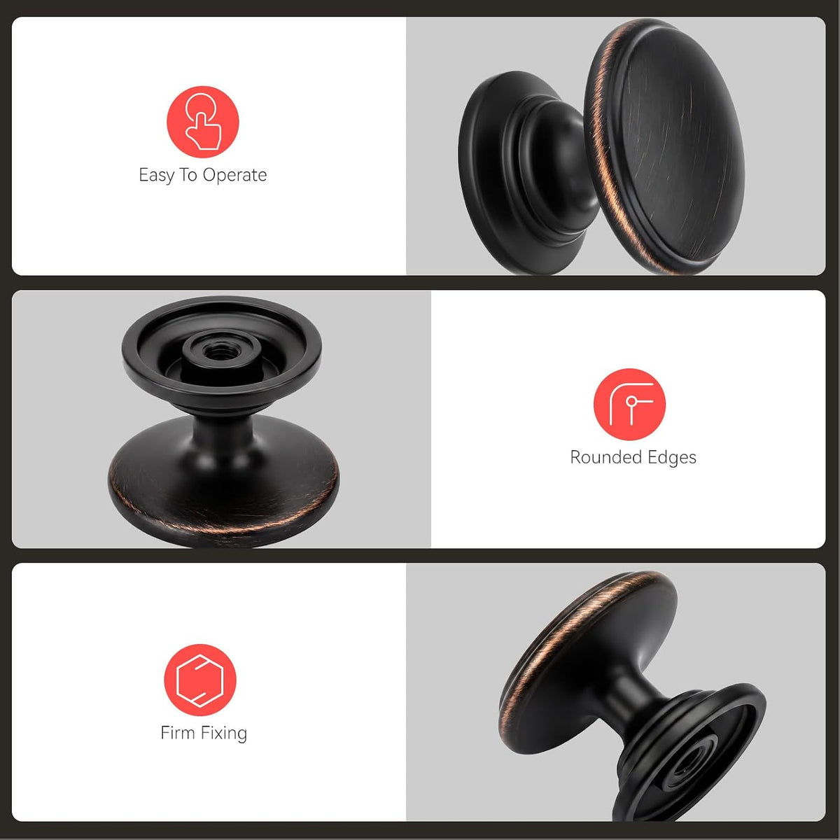20 Pack Bronze Cabinet Knobs