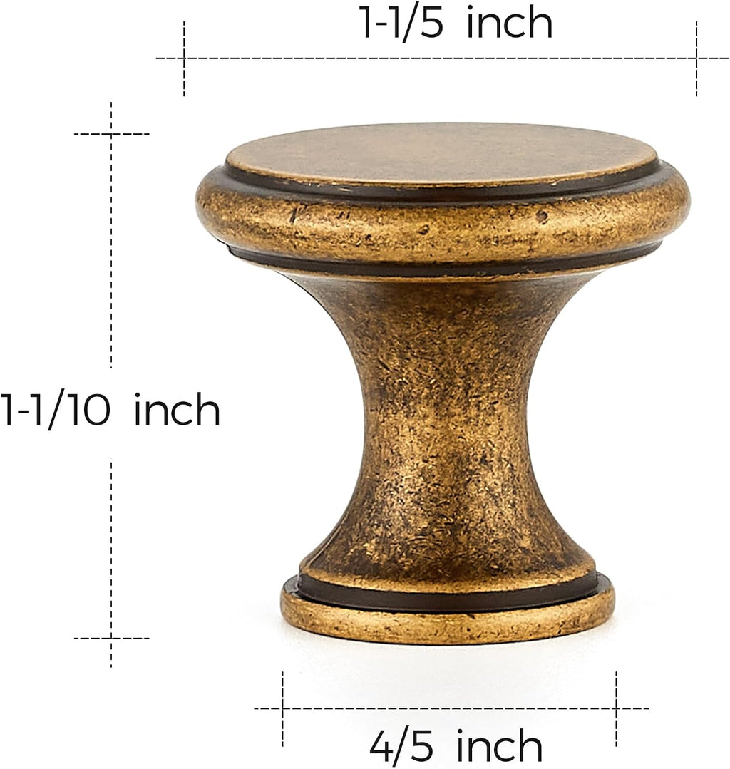15 Pack Antique Brass Knobs