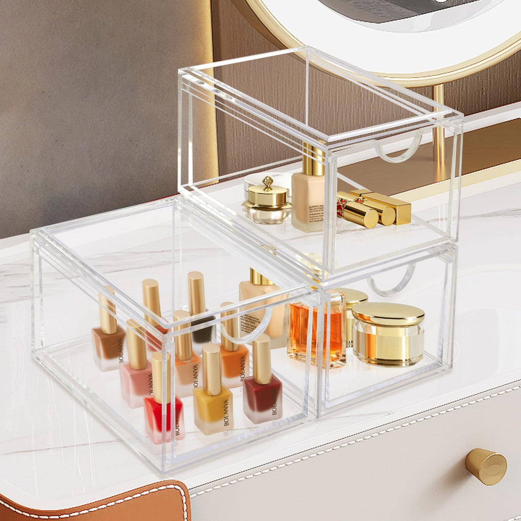 2 Pack Clear Stackable Drawer