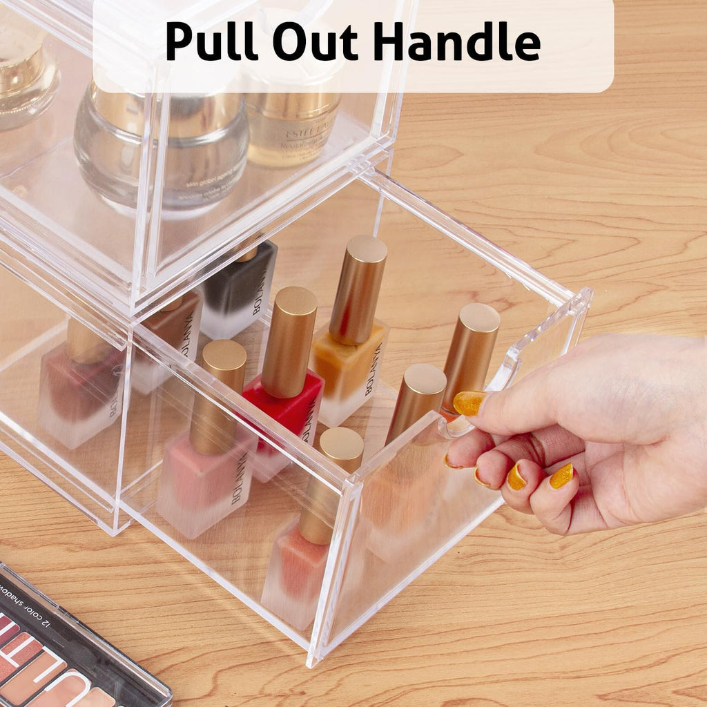 2 Pack Clear Stackable Drawer