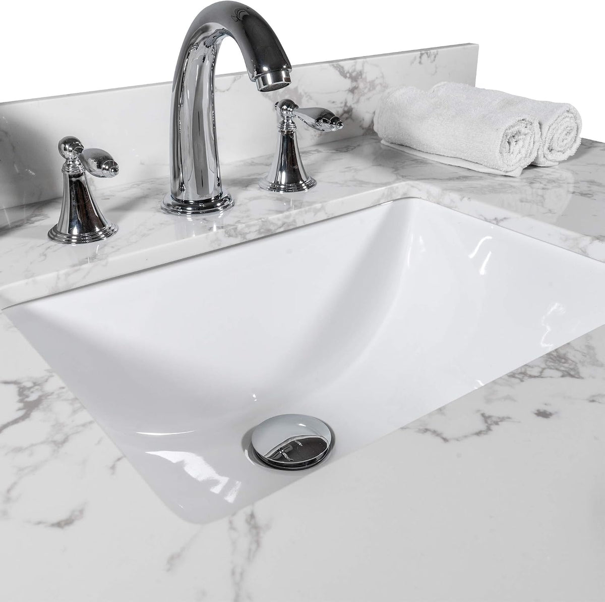 37" Carrara White Vanity Top