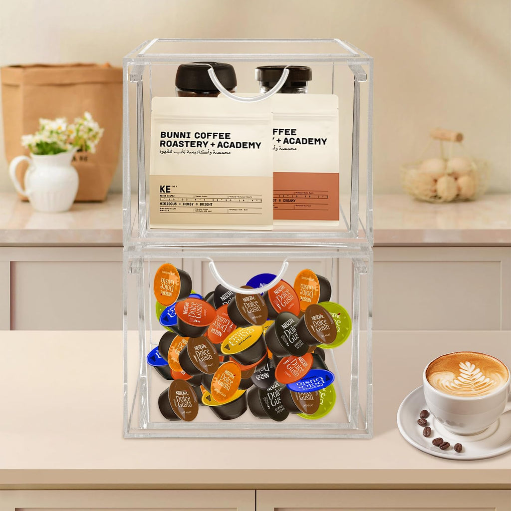 2 Pack Clear Stackable Drawer