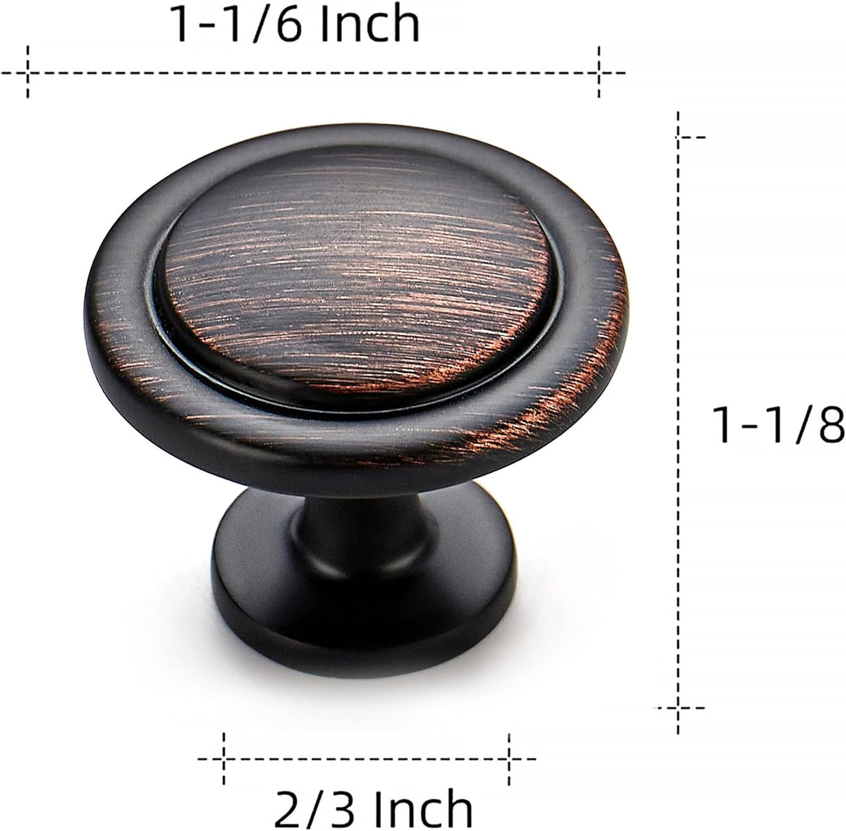 30 Pack Bronze Round Knobs