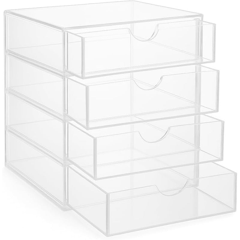 4-Drawer Acrylic Organizer, Clear White