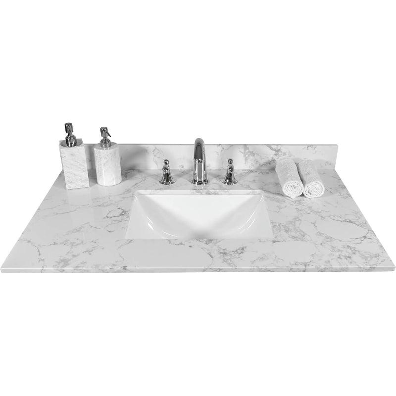 37" Carrara White Vanity Top
