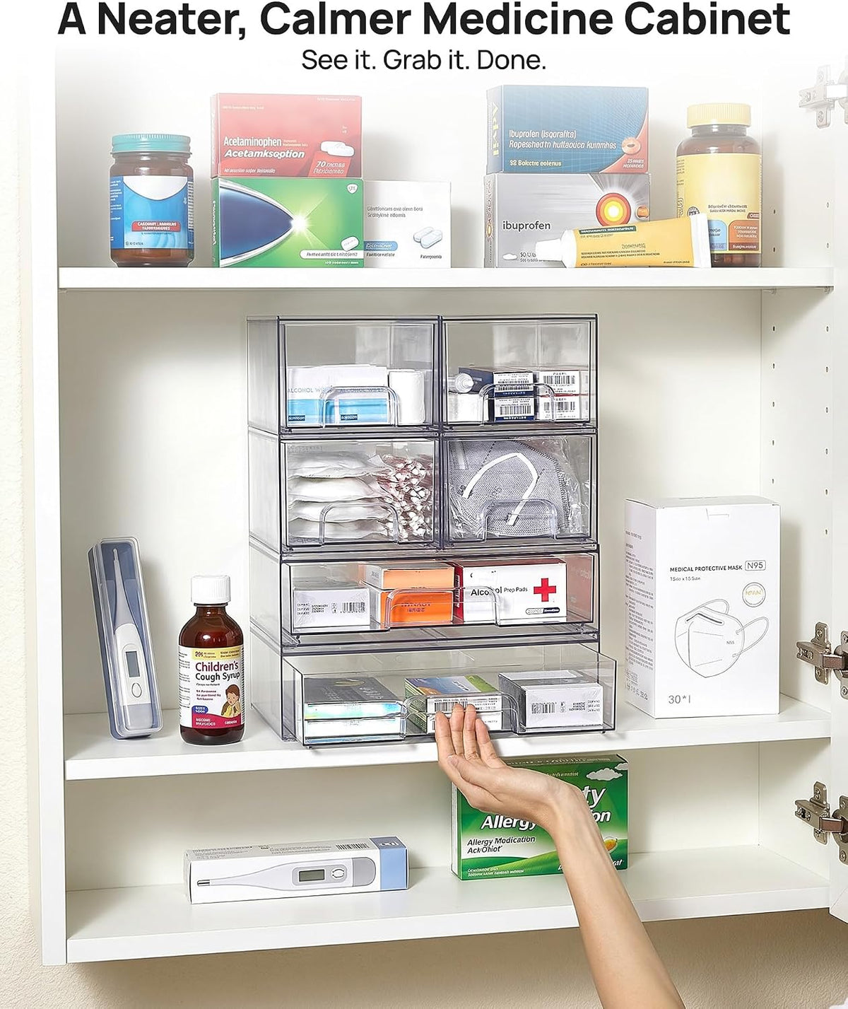 6 Pack Stackable Drawers