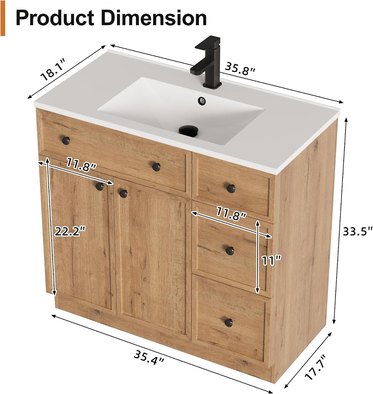 36" Natural Farmhouse Vanity