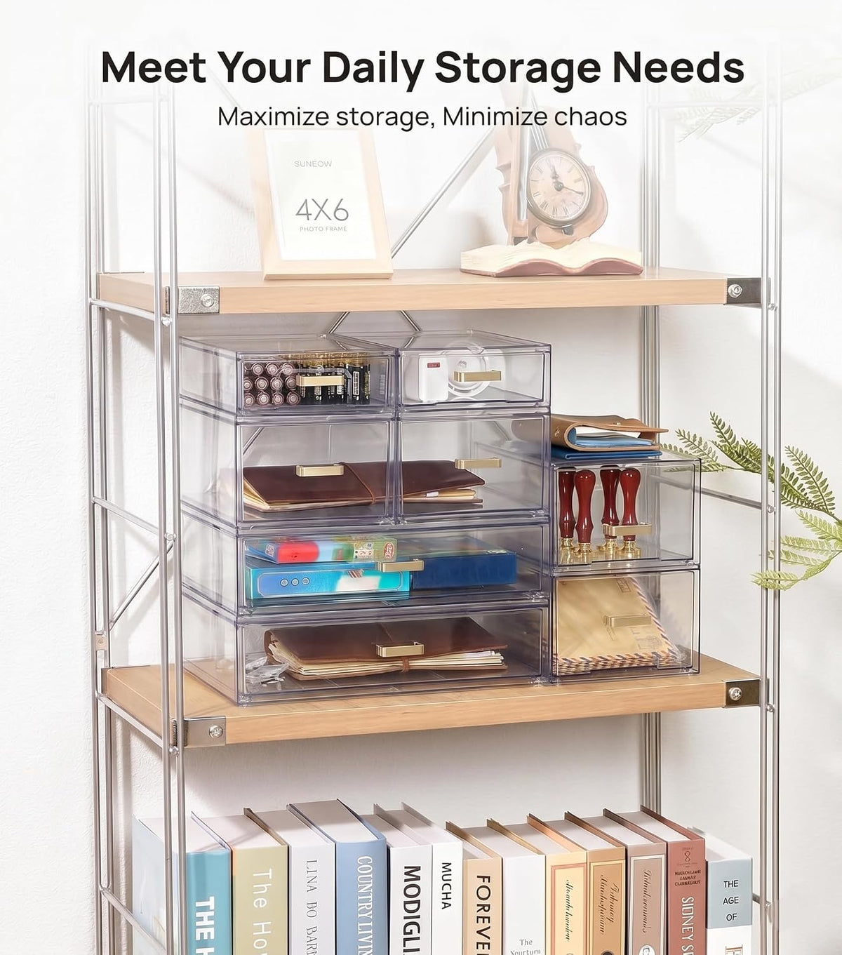 6 Pack Acrylic Stackable Drawers