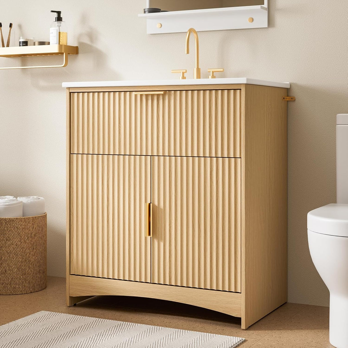 30" Natural Oak Bathroom Vanity