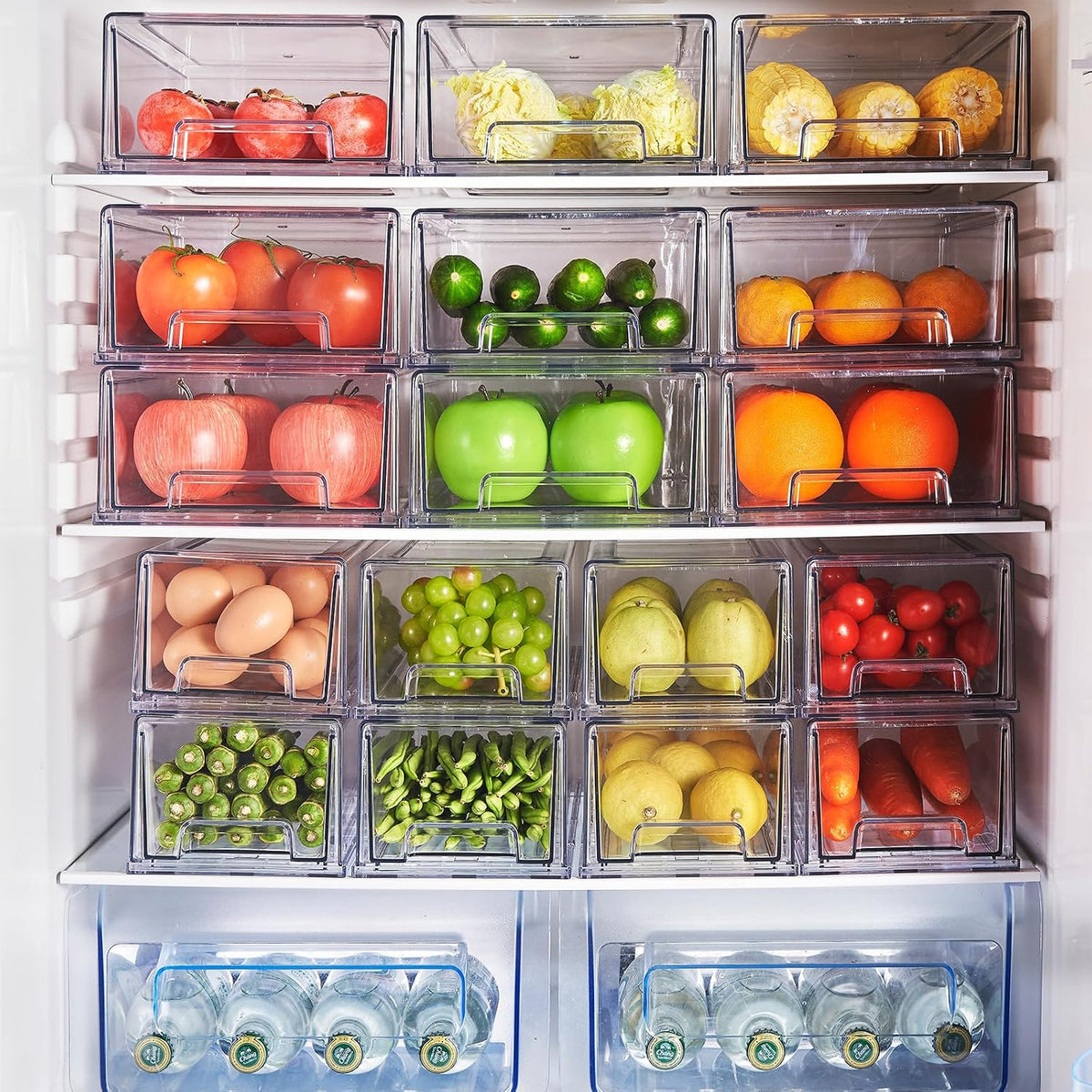Clear Stackable Storage Drawers 2 Pack XL