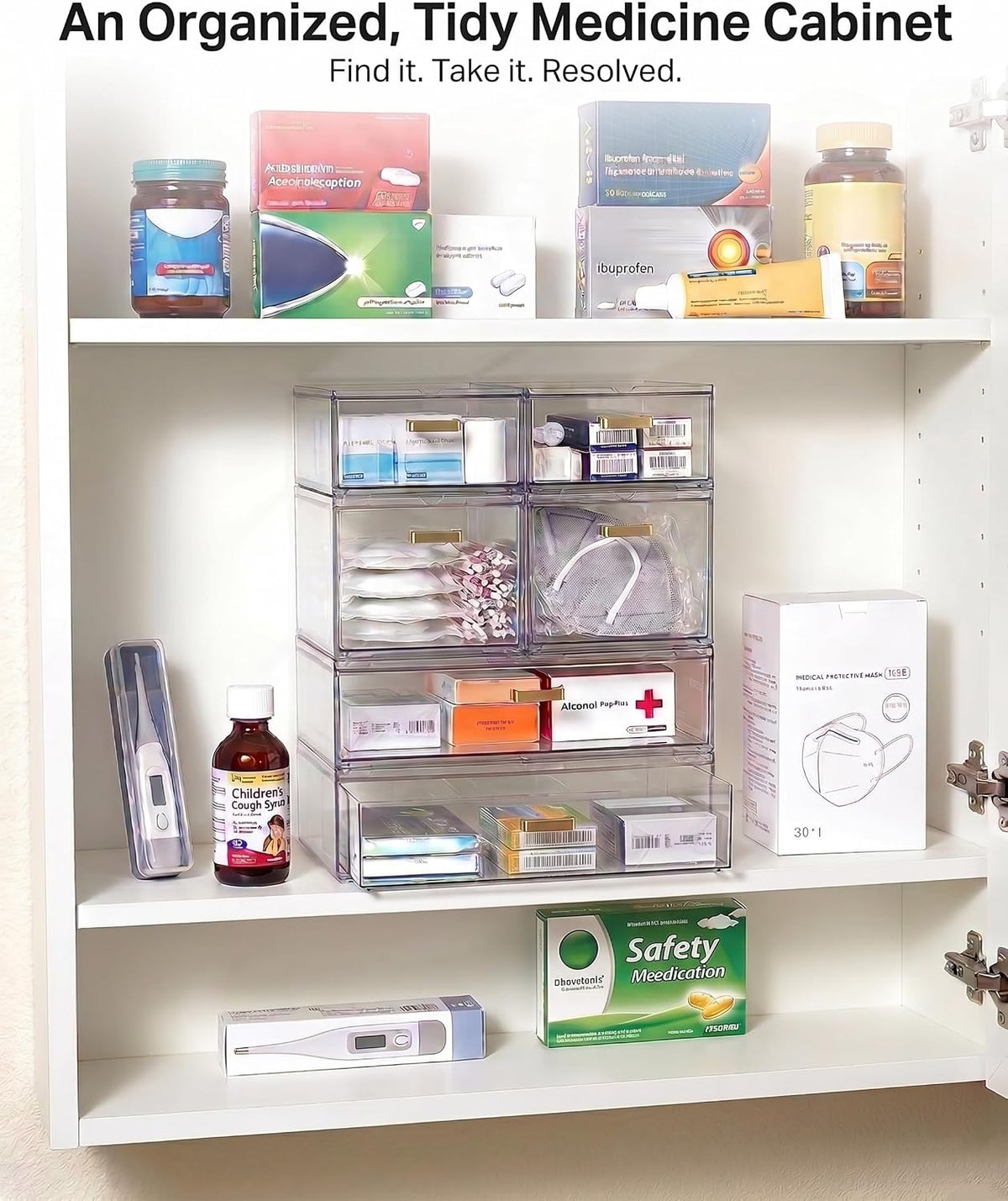 6 Pack Acrylic Stackable Drawers
