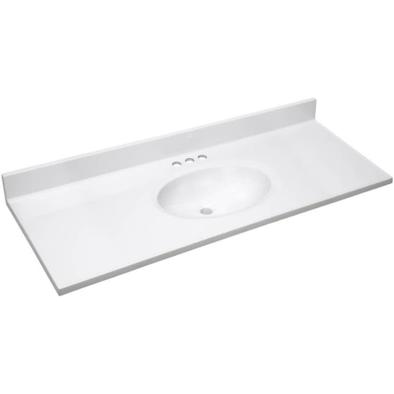 49" White Marble Vanity Top
