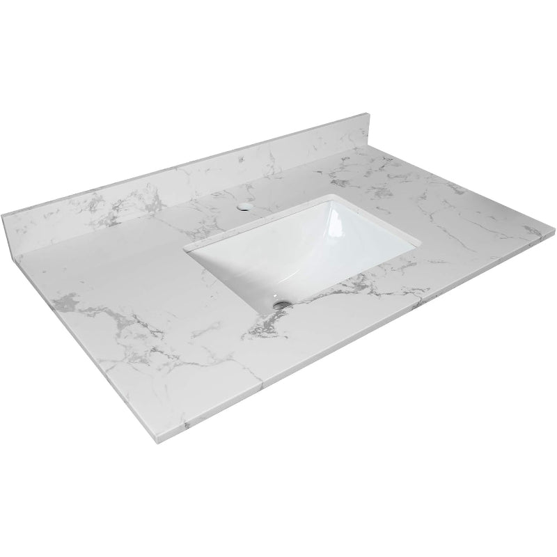 31" White Carrara Vanity Top