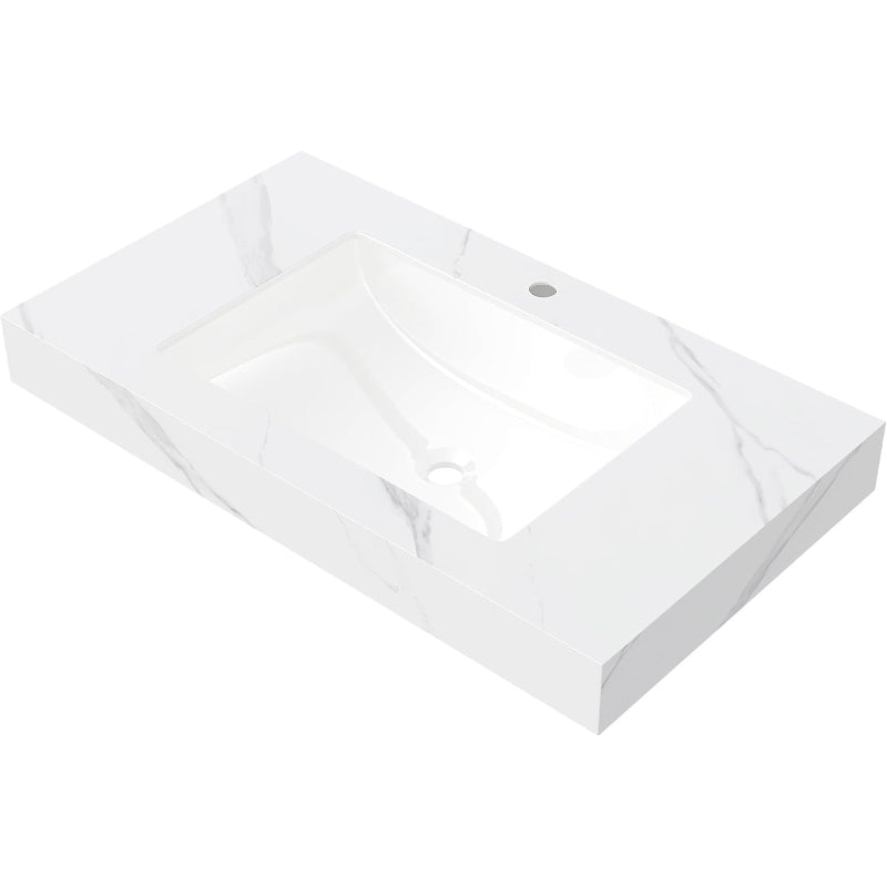 36" Carrara White Vanity Top