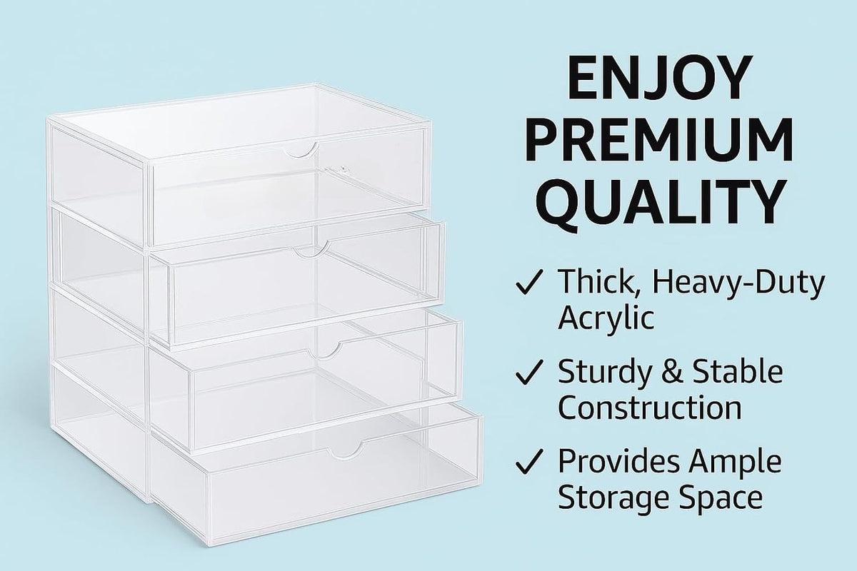 4-Drawer Acrylic Organizer, Clear White