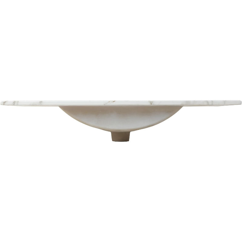 36" White Marble Vanity Top