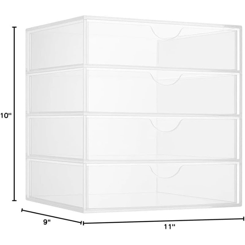 4-Drawer Acrylic Organizer, Clear White